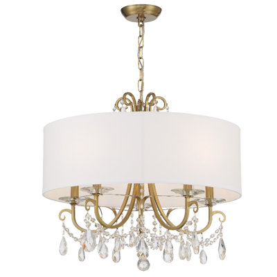 Roesler 5 Light Shaded Drum Chandelier Roesler 5 Light Shaded Drum Chandelier